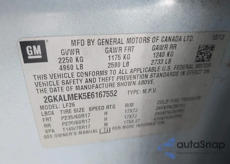 2014 GMC Terrain Sle-1 from USA, damaged, VIN 2GKALMEK5E6167552